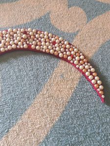Pearl Embellished Crescent Decor