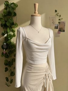 h&m Cream Long Sleeve Top