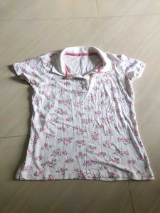 Floral Print Polo T-Shirt