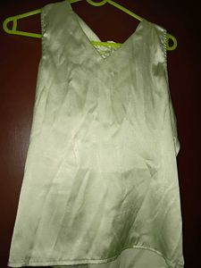 Mint Green Satin Halter Neck Top