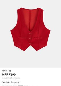 Red Cropped Vest Top