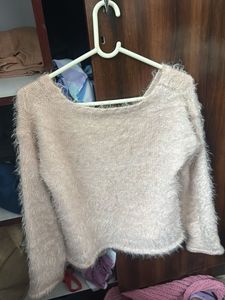Heart Fuzzy Knit Sweater