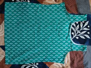 Green Printed Blouse