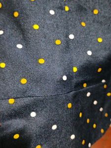 Navy Polka Dot Button-Up Top