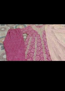 Beautiful Pink Embellished Kurta Set