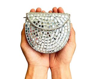 Mirror Sling Bag Silver