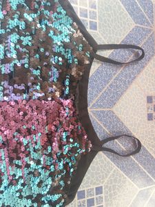 Pary Wear Top For Girls In Black Colour