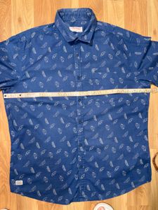 Ed Hardy Blue Patterned Casual oversize Shirt