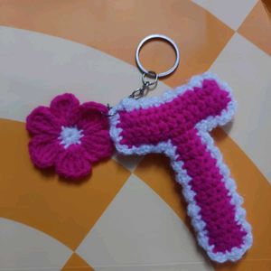 Handmade Crochet Letter Keychain