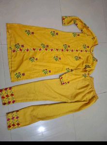 Yellow Embroidered Kurta Set
