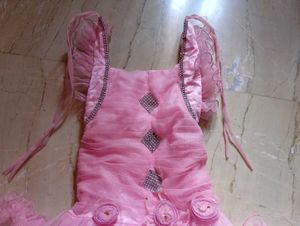 Beautiful Pink Ruffled Party Dress