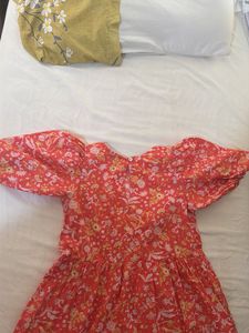 Floral Puff Sleeve Midi Dress