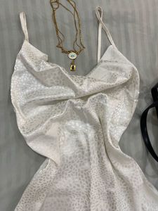 Chic White Cowl Neck Slip Dress