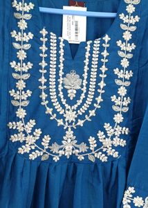 Elegant Blue Embroidered Kurta Set