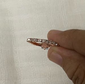 Rose Gold Toned Princess Cut Solitaire Ring