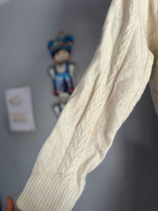 Cream Cable Knit Cropped Cardigan