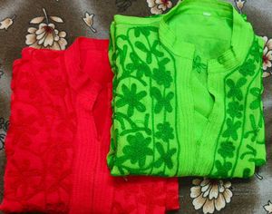 Combo Chikankari Georgette Kurti....