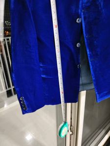 Blue Velvet blazer indowestern