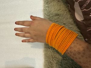 Vibrant velvet Orange Bangle Set