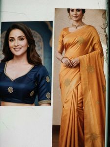 Elegant sana silk Saree with Embellished Blouse