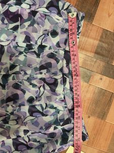 Purple Floral Midi Skirt