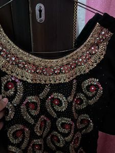 Embellished Black Kurta Set