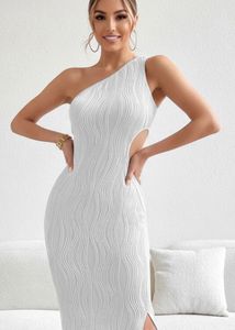 Chic One-Shoulder Cut-Out Midi Dress