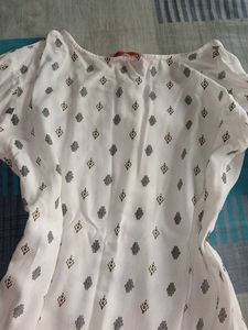 White Printed Kurta