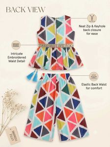 Vibrant Geometric Print Kurta Set