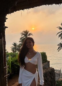 White Crop Top & Skirt Set