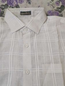 White Plaid Short Sleeve Shirt