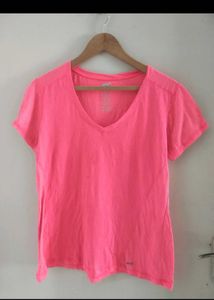 Pink V-Neck  T-Shirt