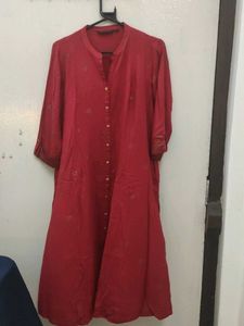 Elegant Red Embroidered Kurta