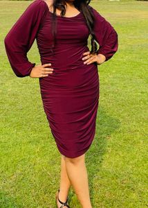 Burgundy Bodycon Dress