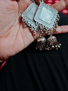 Stylish Mirror Work Jhumka Earrings