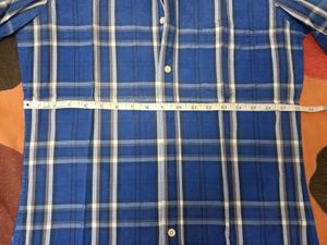 Men's Blue Plaid Short Sleeve Shirt