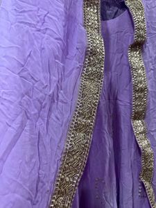 Lavender Kurta with Zari Detail