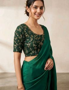 Green & Gold Floral Blouse