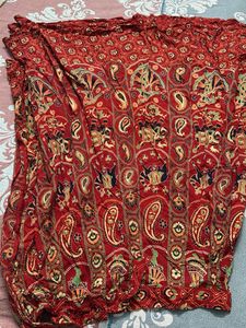 Red Printed wrap around Skirt