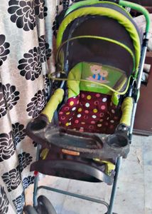 Green Baby Pram