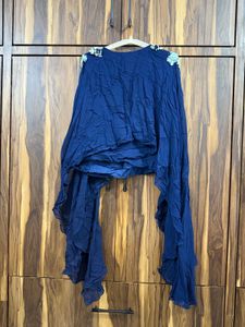 Embroidered Blue Indo western dress