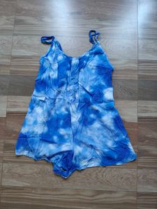 Tie-Dye Lace-Up Romper