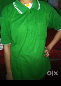 T Shirt Green Colour Boys And Girls