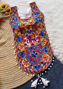 Embroidered Black Sleeveless Blouse