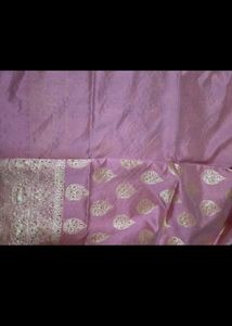 Elegant Pink Banarasi Silk Saree with Embellishmen
