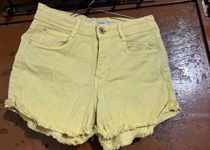 Yellow Denim Shorts