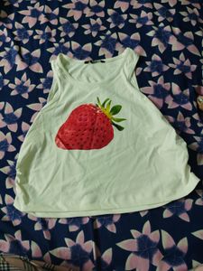 Cute Strawberry Print Crop Top