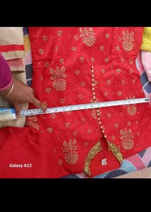 Beautiful Red Embroidered Kurta