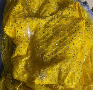 Stunning Yellow ghagra choli for girl