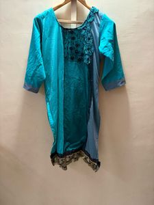 Elegant Teal &amp; Black Shalwar Kameez Set